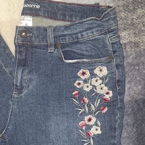 Liz Claiborne 95% Cotton Coquette Shabby Chic Cottagecore Romantic JEANS|Size 10